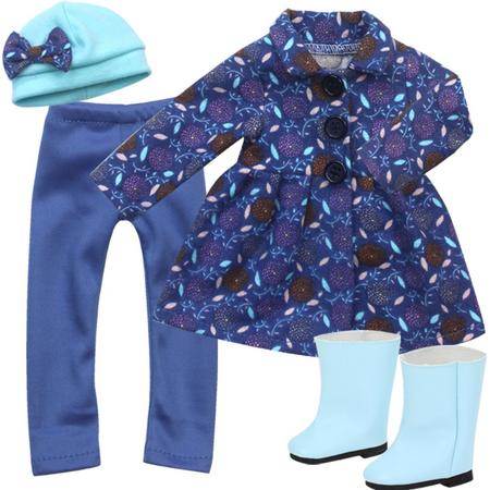 Sophias by Teamson winteroutfit voor kinderen met laarzen voor Pop van 14,5 inch, blauw